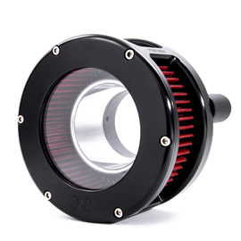 BA Air Cleaner Kit, Black finish, Red filter