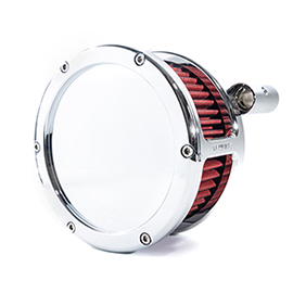 BA Air Cleaner Kit, Chrome finish, Red filter
