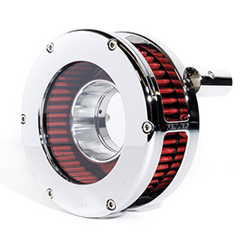 BA Air Cleaner Kit Slim, Chrome finish, Red filter