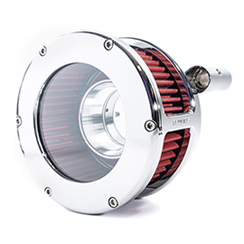 BA Air Cleaner Kit, Chrome finish, Red filter