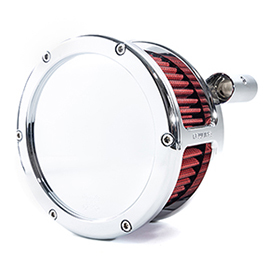 BA Air Cleaner Kit, Chrome finish, Red filter