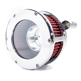 BA Air Cleaner Kit, Chrome finish, Red filter
