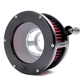BA Air Cleaner Kit, Black finish, Red filter