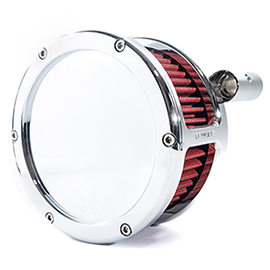 BA Air Cleaner Kit, Chrome finish, Red filter