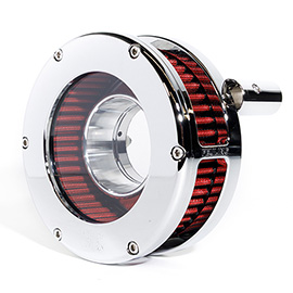 BA Air Cleaner Kit Slim, Chrome finish, Red filter