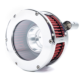 BA Air Cleaner Kit, Chrome finish, Red filter