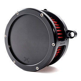 BA Air Cleaner Kit, Black finish, Red filter