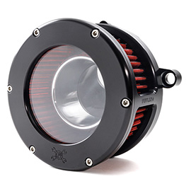 BA Air Cleaner Kit, Black finish, Red filter