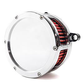 BA Air Cleaner Kit, Chrome finish, Red filter