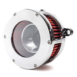 BA Air Cleaner Kit, Chrome finish, Red filter