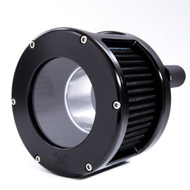 BA Race Series Air Cleaner Kit, Race Series tall cage, Black filter, Black finish