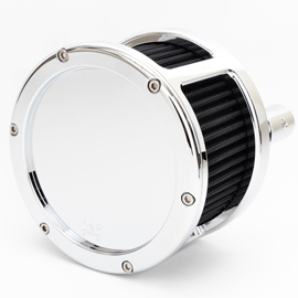 BA Race Series Air Cleaner Kit, Race Series tall cage, Chrome finish, Red filter