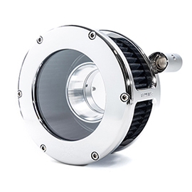 BA Air Cleaner Kit, Chrome finish, Black filter