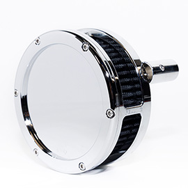 BA Air Cleaner Kit Slim, Chrome finish, Black filter