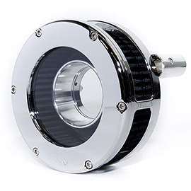 BA Air Cleaner Kit Slim, Chrome finish, Black filter