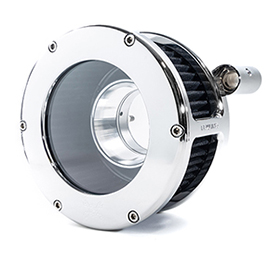 BA Air Cleaner Kit, Chrome finish, Black filter
